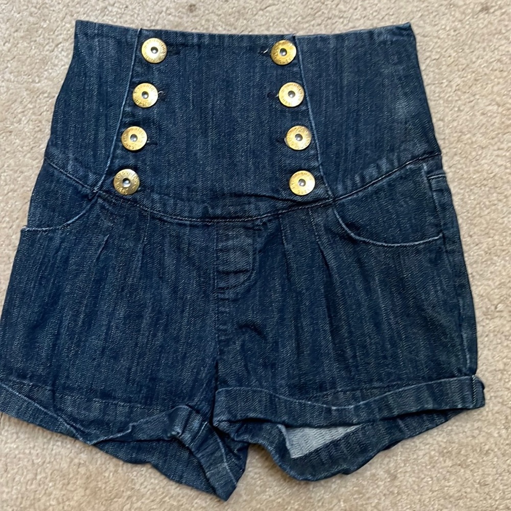 High waisted jean shorts